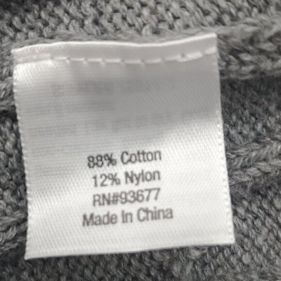 NWT St John's Bay Ladies Size 3X V-neck Grey Cable Stitch Sweater - Picture 9 of 13